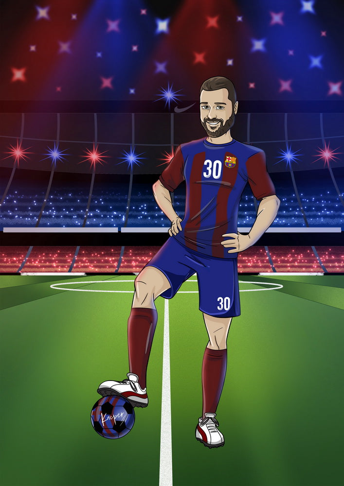 Portret w stylu piłkarskim - personalizowany obraz ze zdjęcia