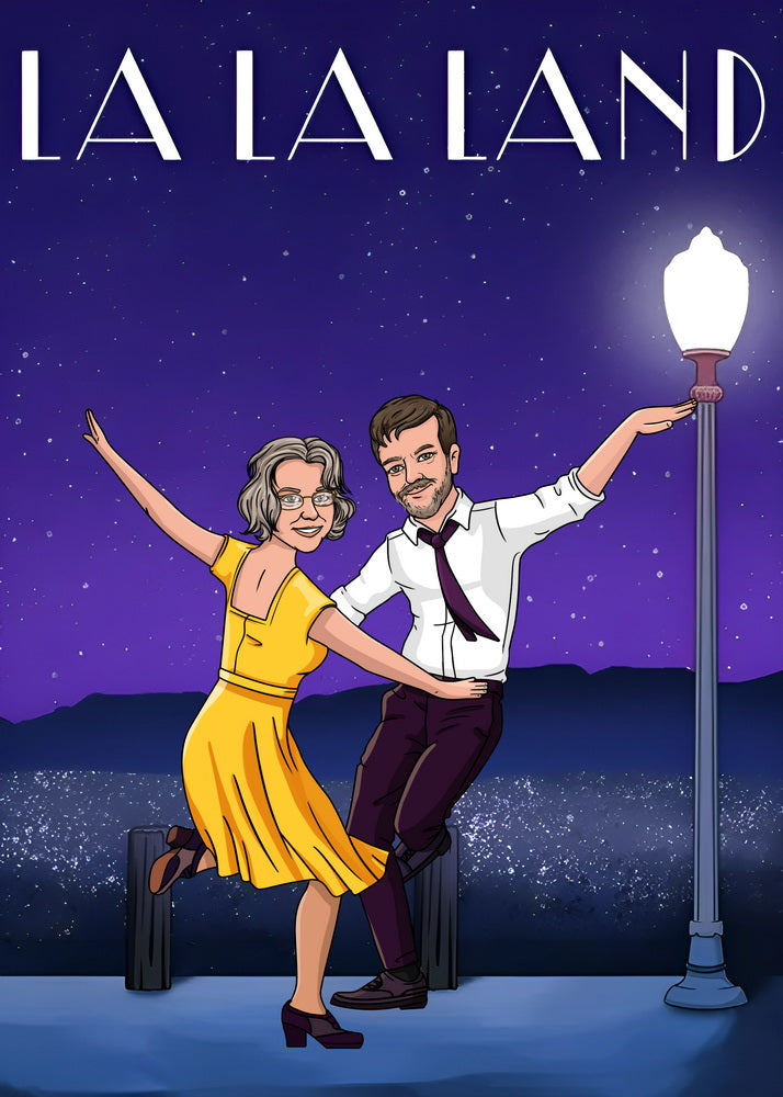 La La Land - personalizowany obraz, cartoonizowany portret