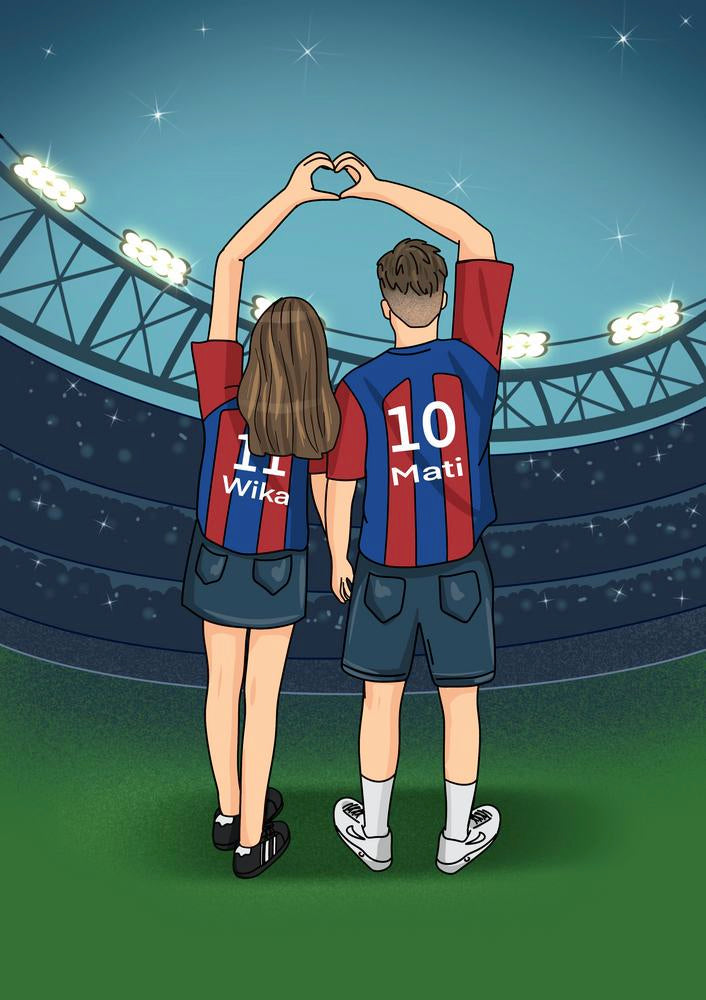 Portret w stylu piłkarskim / sportowym - personalizowany obraz ze zdjęcia - Homy Post