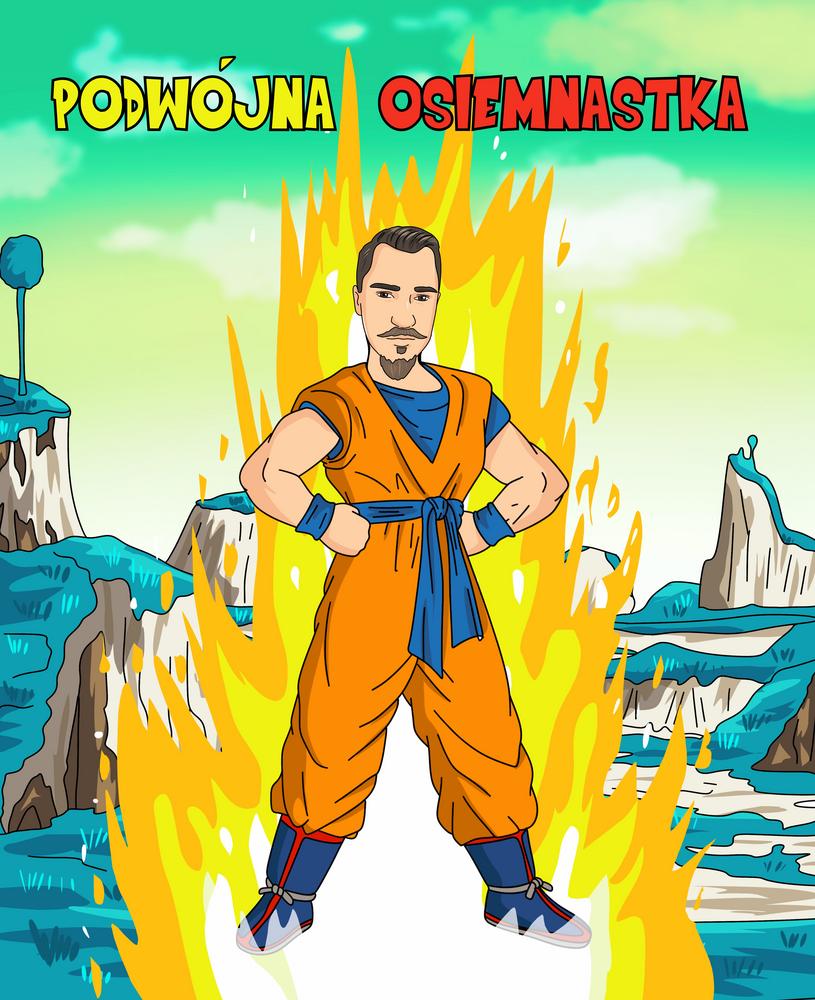 Dragon Ball - personalizowany obraz, cartoonizowany portret