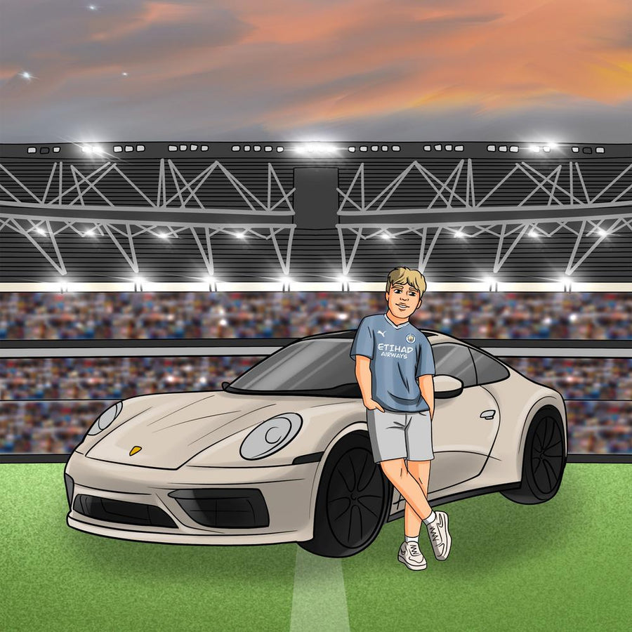Portret w stylu piłkarskim / sportowym - personalizowany obraz ze zdjęcia - Homy Post