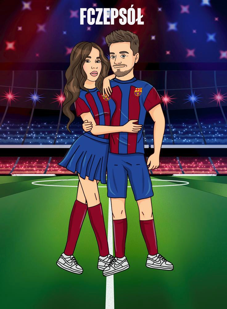 Portret w stylu piłkarskim / sportowym - personalizowany obraz ze zdjęcia - Homy Post