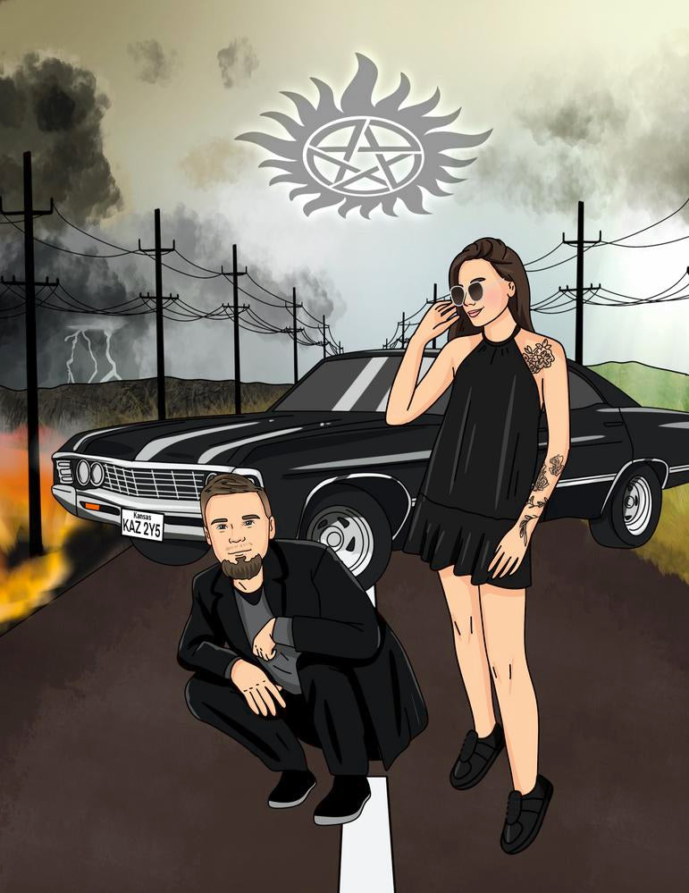 Supernatural (Nie z tego świata) - personalizowany obraz, cartoonizowany portret