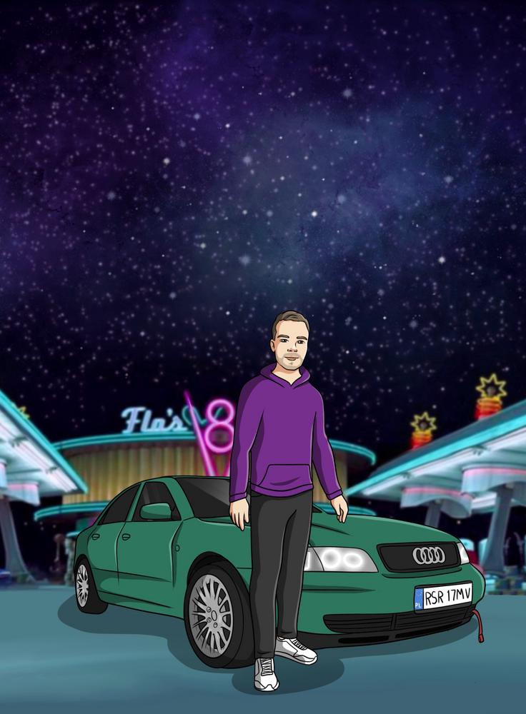 Cars - personalizowany obraz, cartoonizowany portret