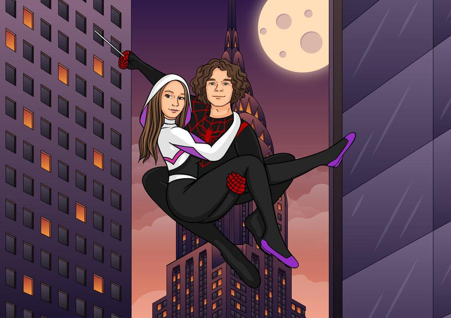 Cartoonizowany portret w stylu Superbohaterów - zamów personalizowany obraz