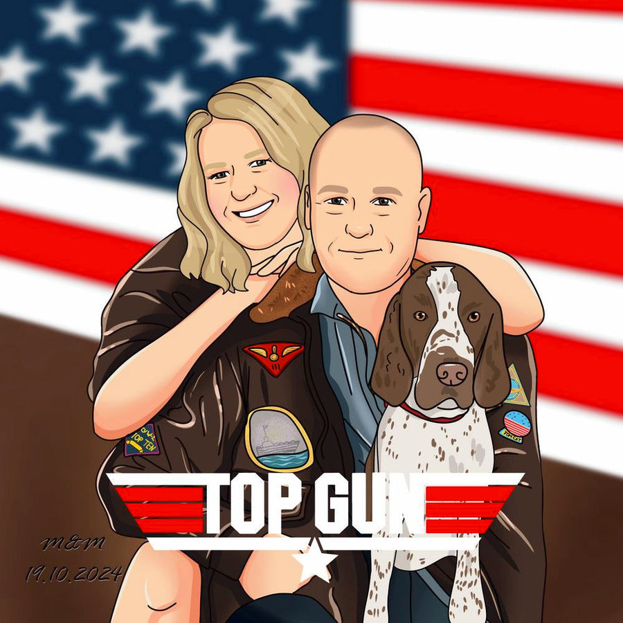 Top Gun: Maverick - personalizowany obraz, cartoonizowany portret