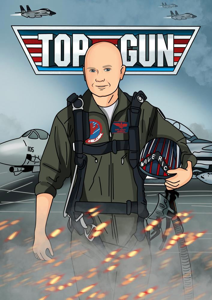 Top Gun: Maverick - personalizowany obraz, cartoonizowany portret