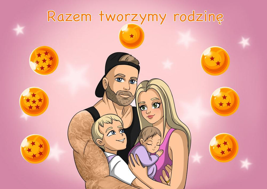 Dragon Ball - personalizowany obraz, cartoonizowany portret
