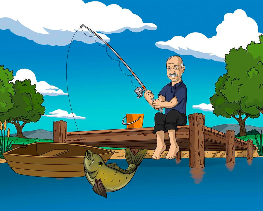 Portret w naturze - kreskówkowy personalizowany obraz na dworze - Homy Post