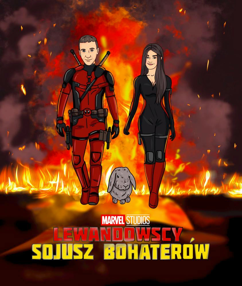 Cartoonizowany portret w stylu Superbohaterów - zamów personalizowany obraz