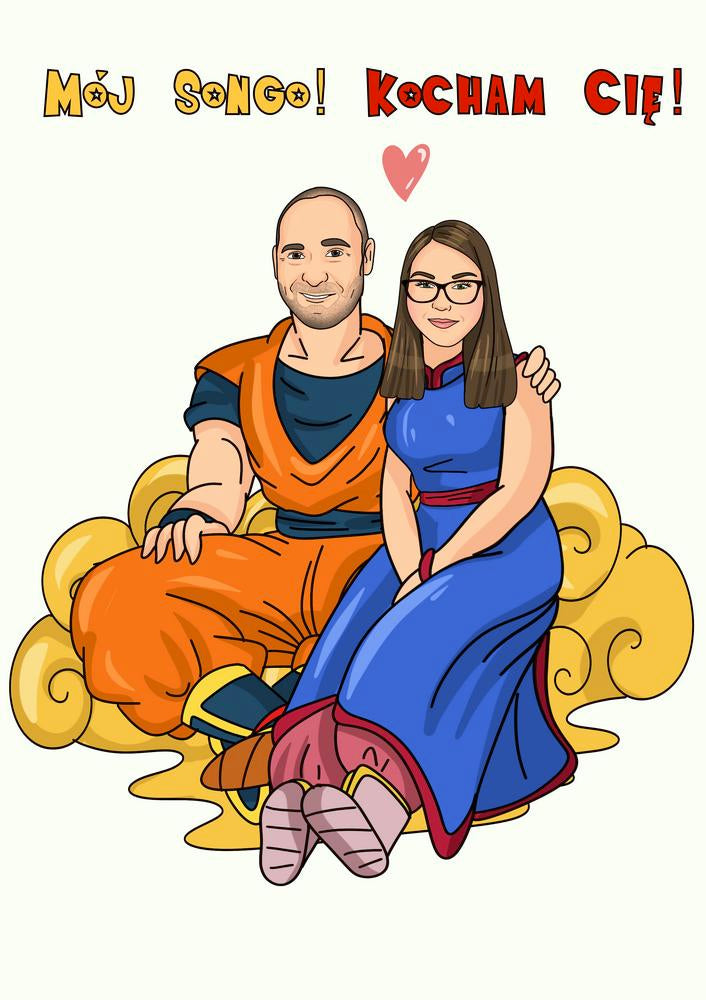 Dragon Ball - personalizowany obraz, cartoonizowany portret