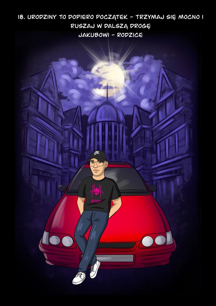 Pokemon - personalizowany obraz, cartoonizowany portret
