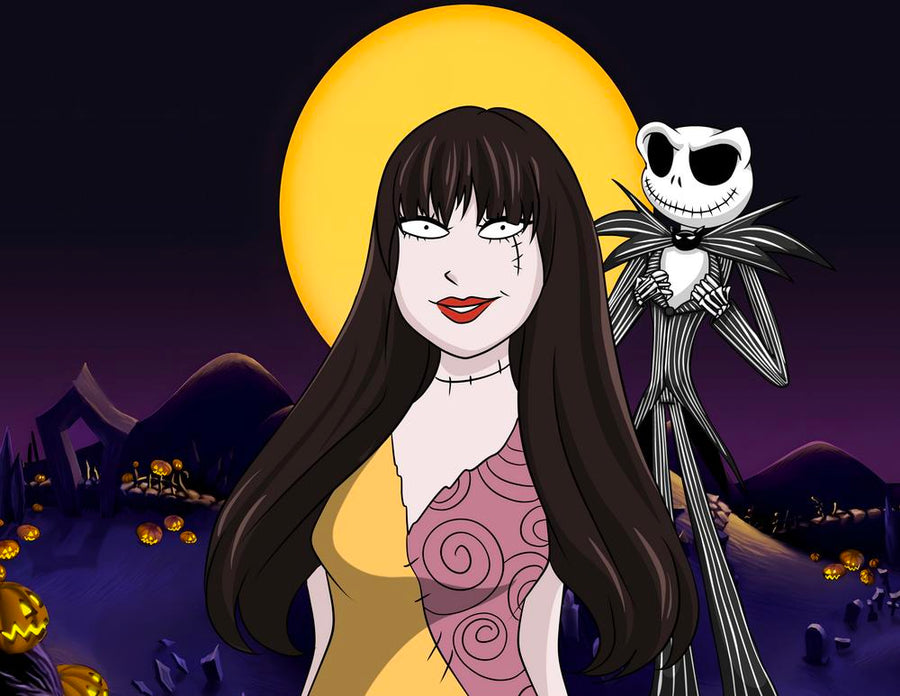 Miasteczko Halloween (The Nightmare Before Christmas) - personalizowany obraz, cartoonizowany portret - Homy Post