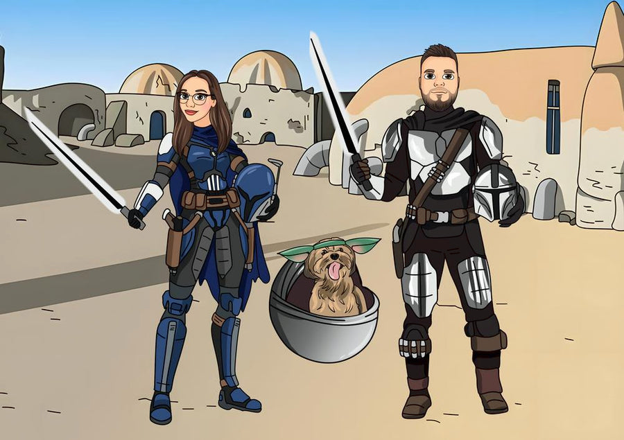Star Wars - personalizowany obraz, cartoonizowany portret - Homy Post