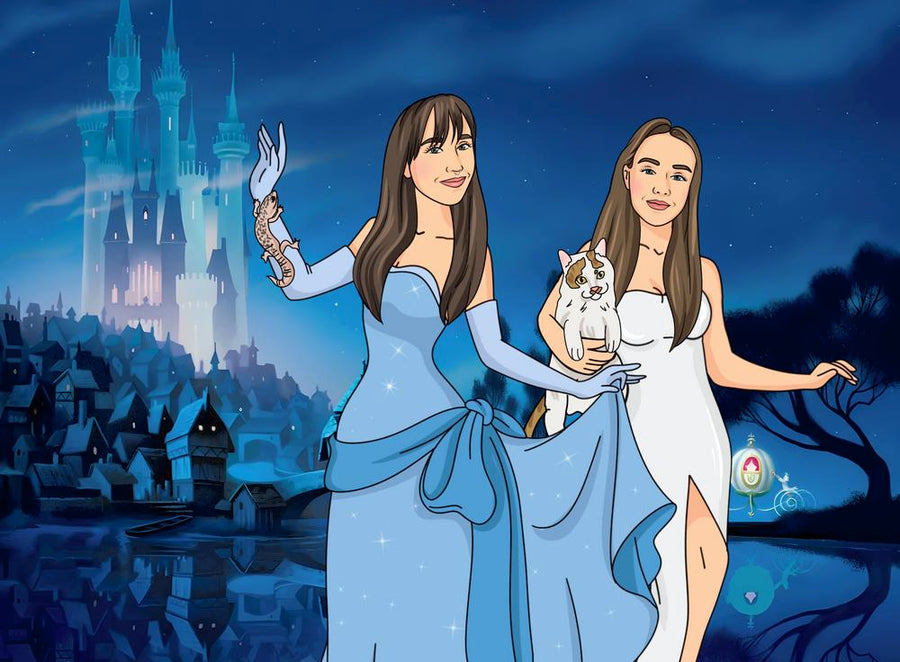 Cinderella (Kopciuszek) - personalizowany obraz, cartoonizowany portret - Homy Post