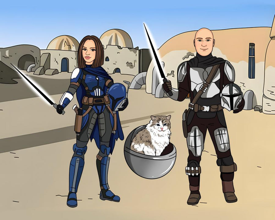 Star Wars - personalizowany obraz, cartoonizowany portret - Homy Post