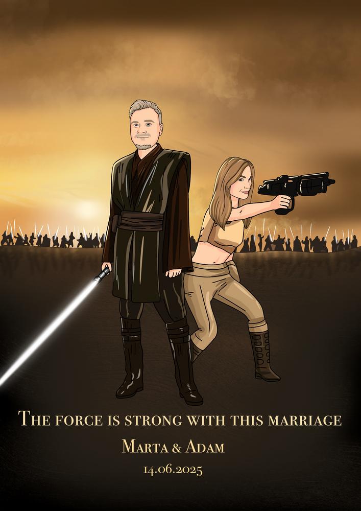 Star Wars - personalizowany obraz, cartoonizowany portret - Homy Post
