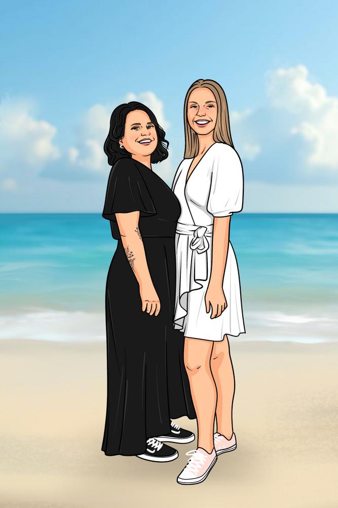 Portret w naturze - kreskówkowy personalizowany obraz na dworze - Homy Post