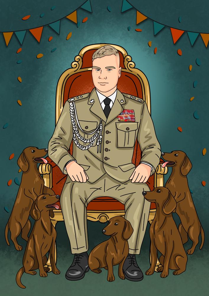 Portret zawodowy, strażacki - personalizowany obraz w stylu kreskówki - Homy Post