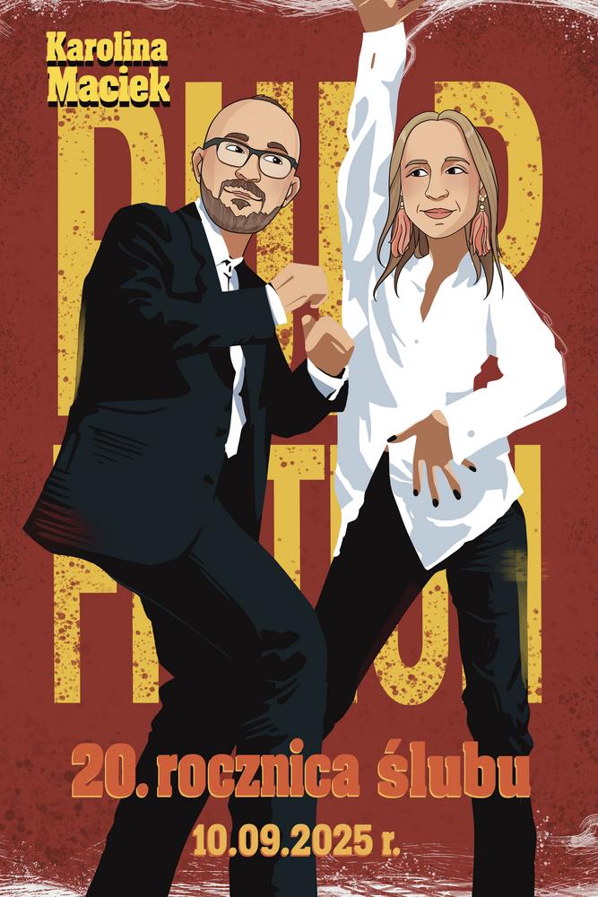 Pulp Fiction - personalizowany obraz, cartoonizowany portret - Homy Post