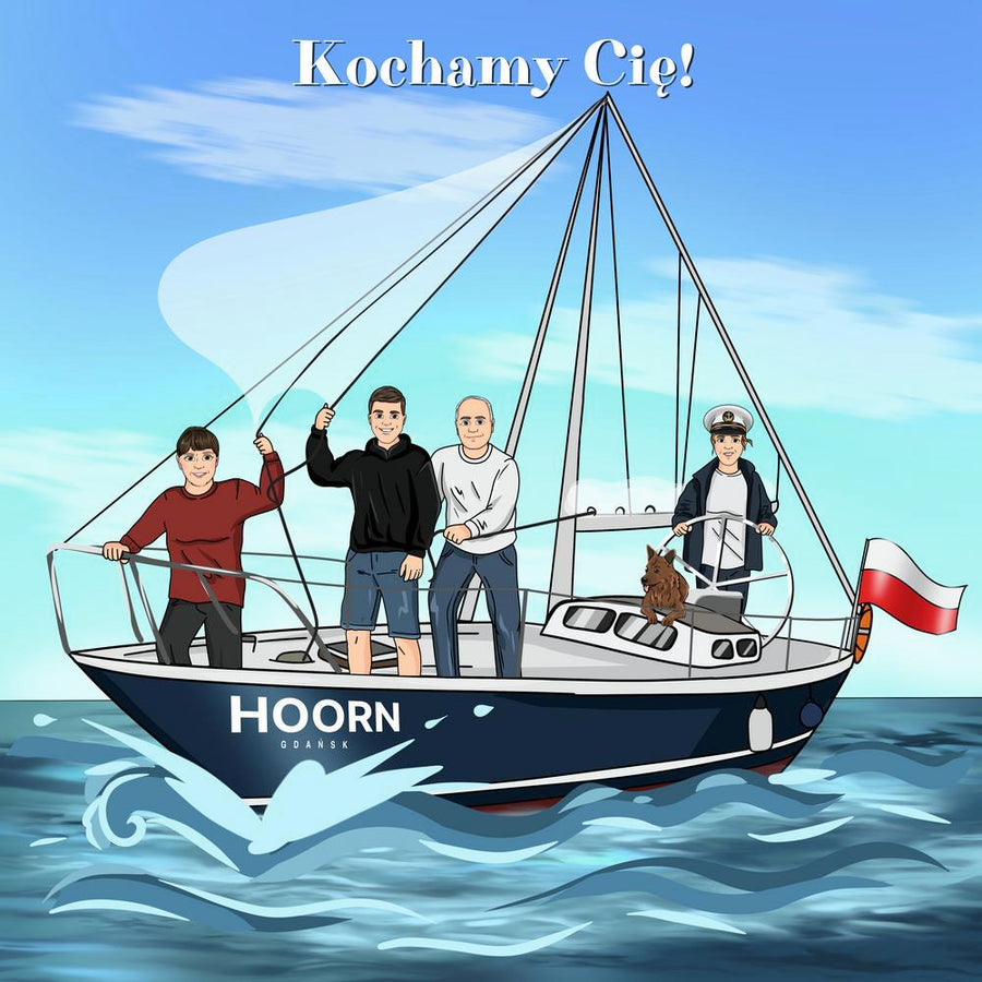 Portret podróżniczy - kreskówkowy personalizowany obraz w miastach - Homy Post