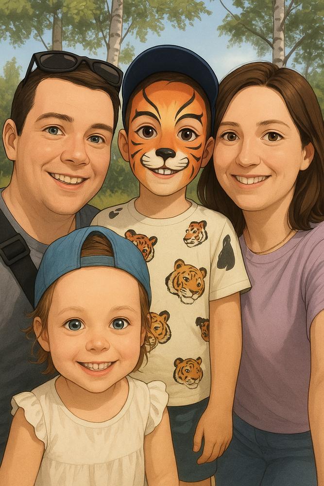 Generator AI portretów kreskówkowych: Druk obrazu w bajkowym stylu