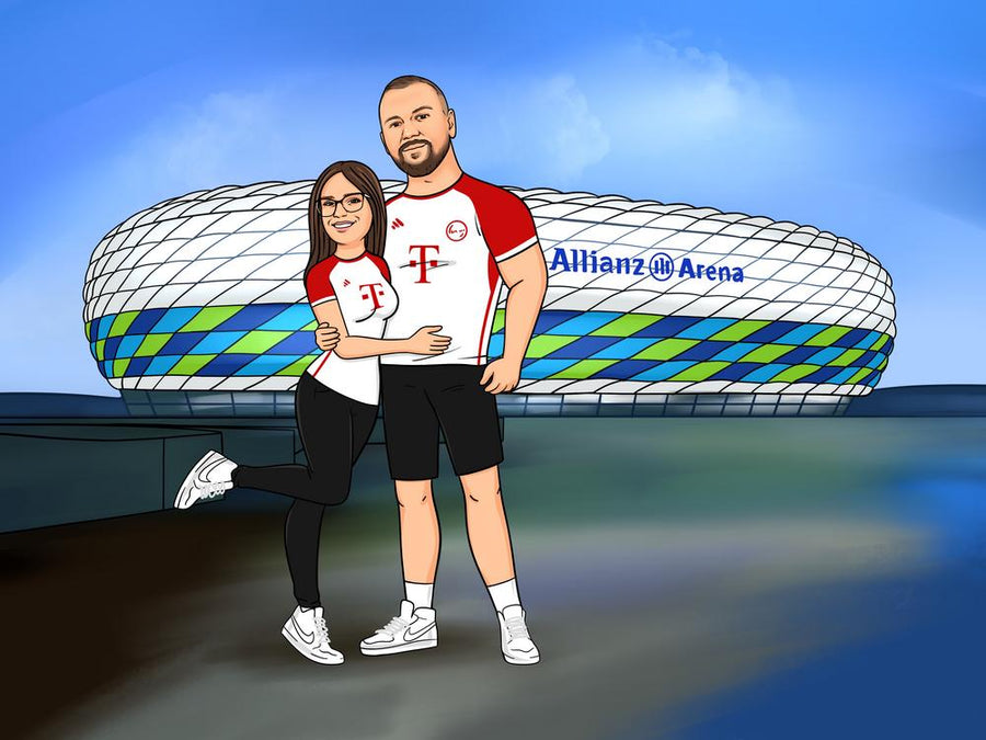 Portret w stylu piłkarskim / sportowym - personalizowany obraz ze zdjęcia - Homy Post