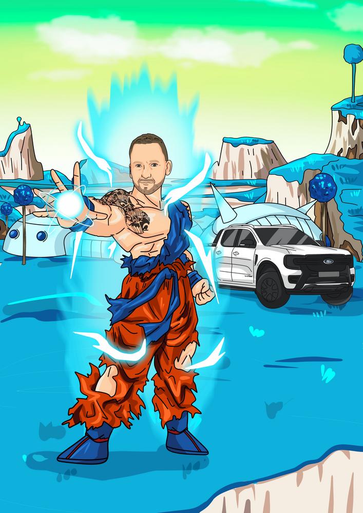 Dragon Ball - personalizowany obraz, cartoonizowany portret