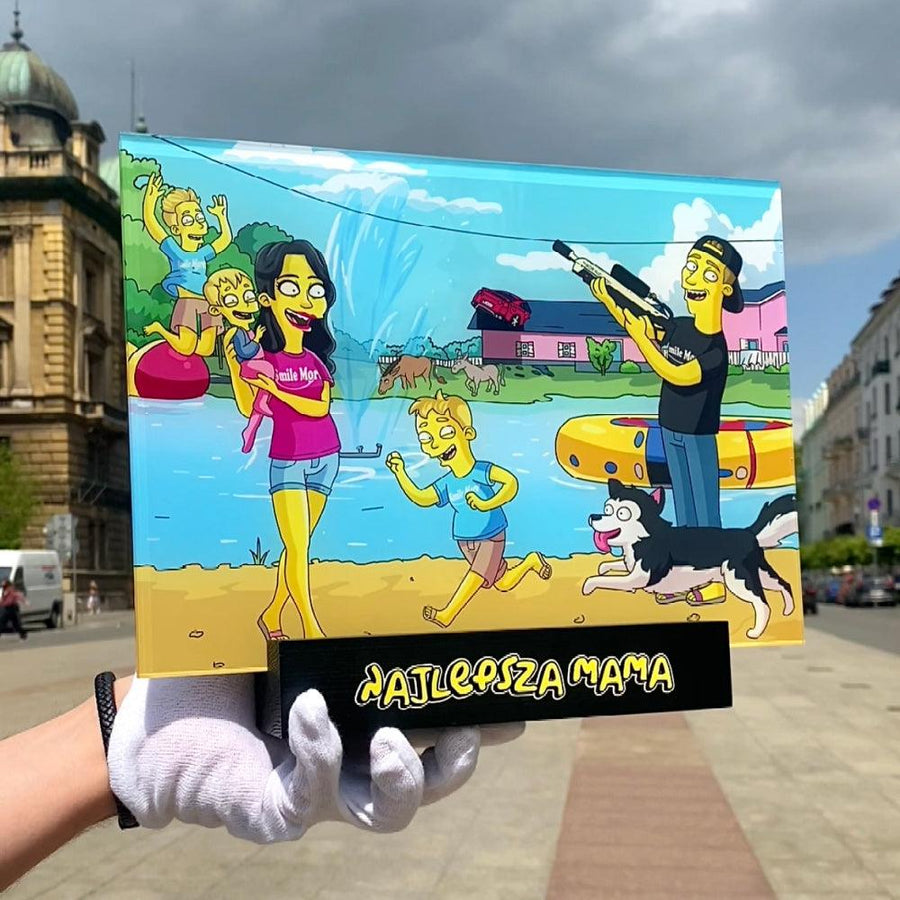 Simpsonowie (The Simpsons) - personalizowany obraz, cartoonizowany portret