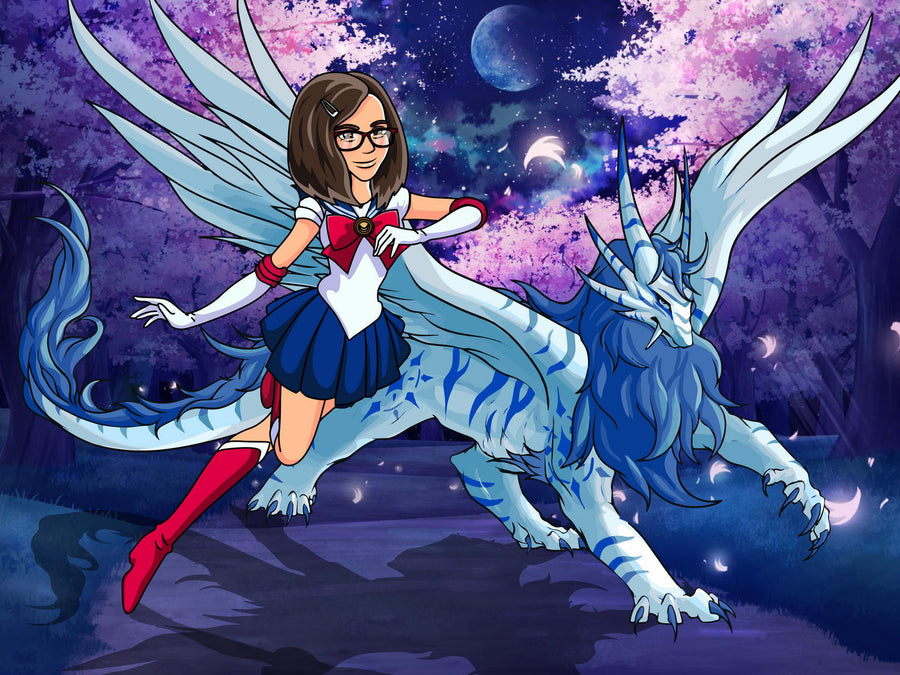 Miecz zabójcy demonów (Demon Slayer) - personalizowany obraz, cartoonizowany portret