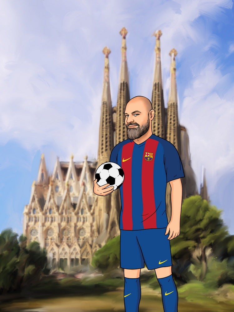 Portret w stylu piłkarskim / sportowym - personalizowany obraz ze zdjęcia - Homy Post