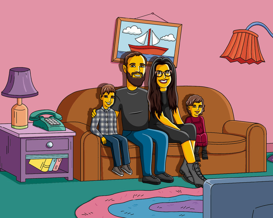 Szkiełko Simpsonowie - personalizowany obraz, portret