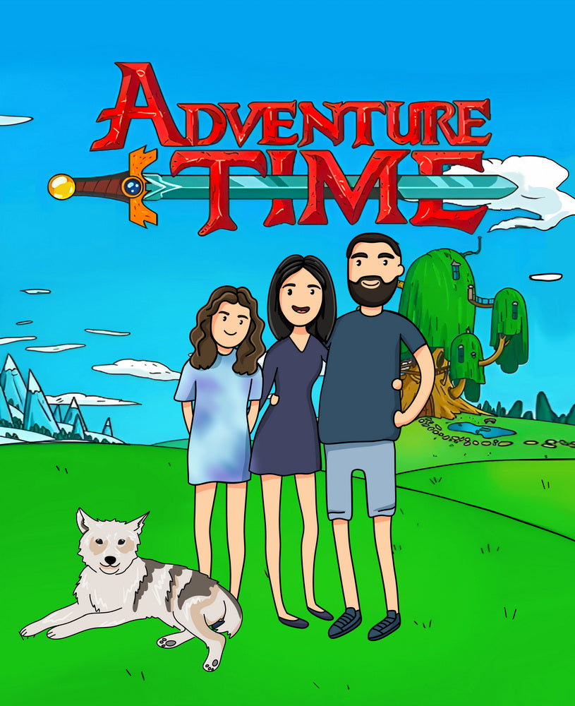 Adventure Time (Pora na przygodę) - personalizowany obraz, cartoonizowany portret