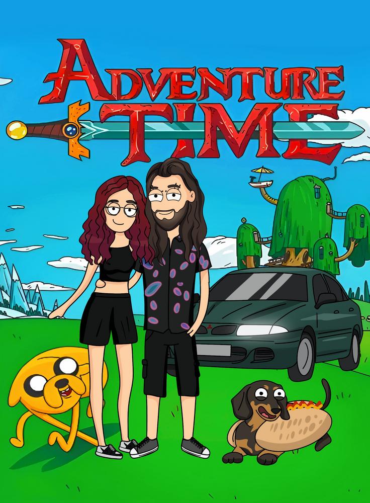 Adventure Time (Pora na przygodę) - personalizowany obraz, cartoonizowany portret