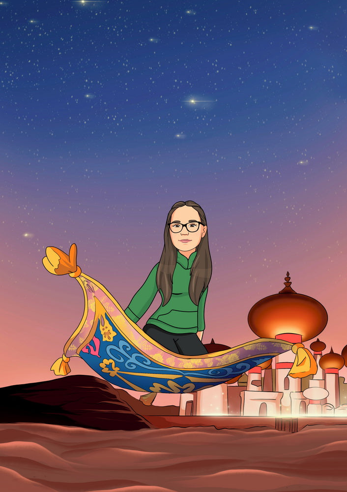 Aladdin - personalizowany obraz, cartoonizowany portret
