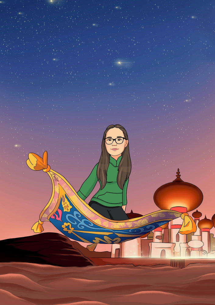 Aladdin - personalizowany obraz, cartoonizowany portret - Homy Post
