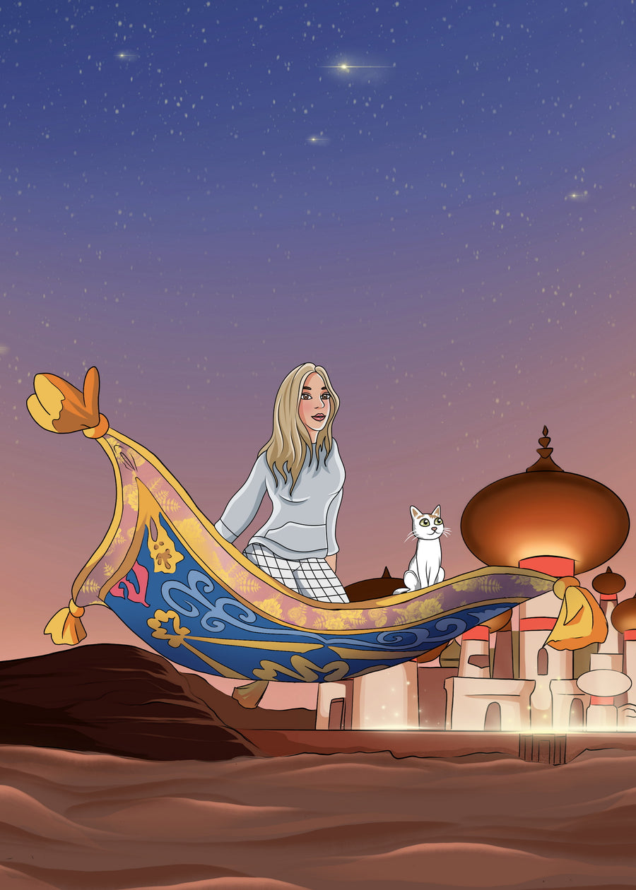 Aladdin - personalizowany obraz, cartoonizowany portret