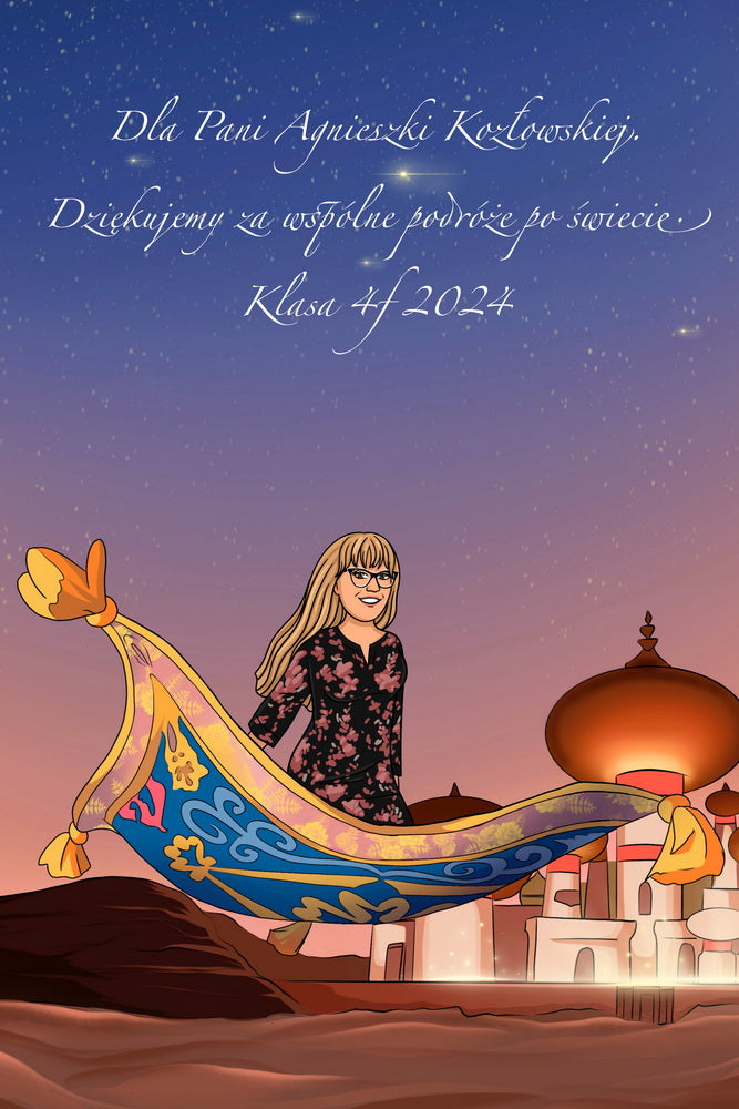 Aladdin - personalizowany obraz, cartoonizowany portret