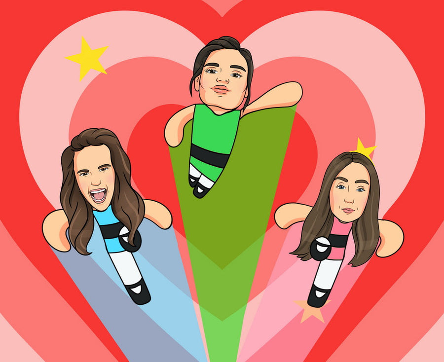 The Powerpuff Girls (Atomówki) - personalizowany obraz, cartoonizowany portret - Homy Post