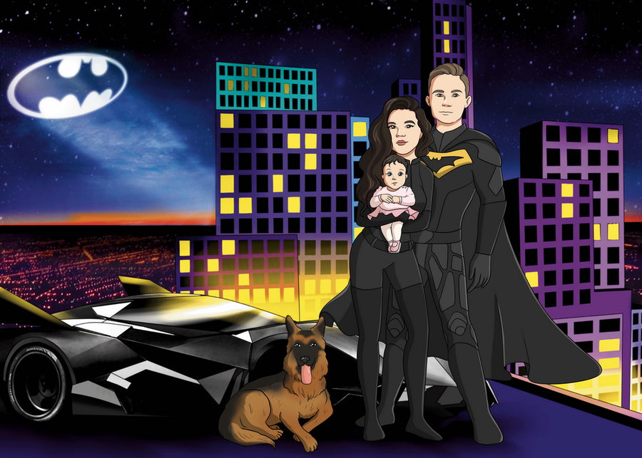 Batman - personalizowany obraz, cartoonizowany portret