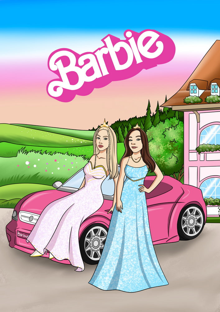 Barbie - personalizowany obraz, cartoonizowany portret
