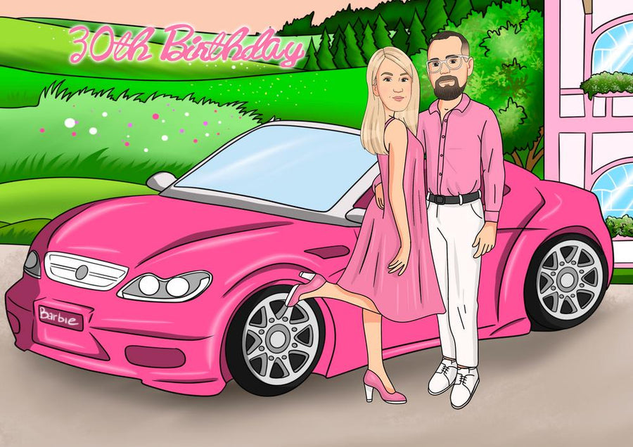 Barbie - personalizowany obraz, cartoonizowany portret