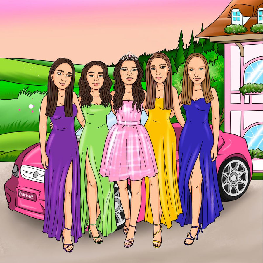 Barbie - personalizowany obraz, cartoonizowany portret