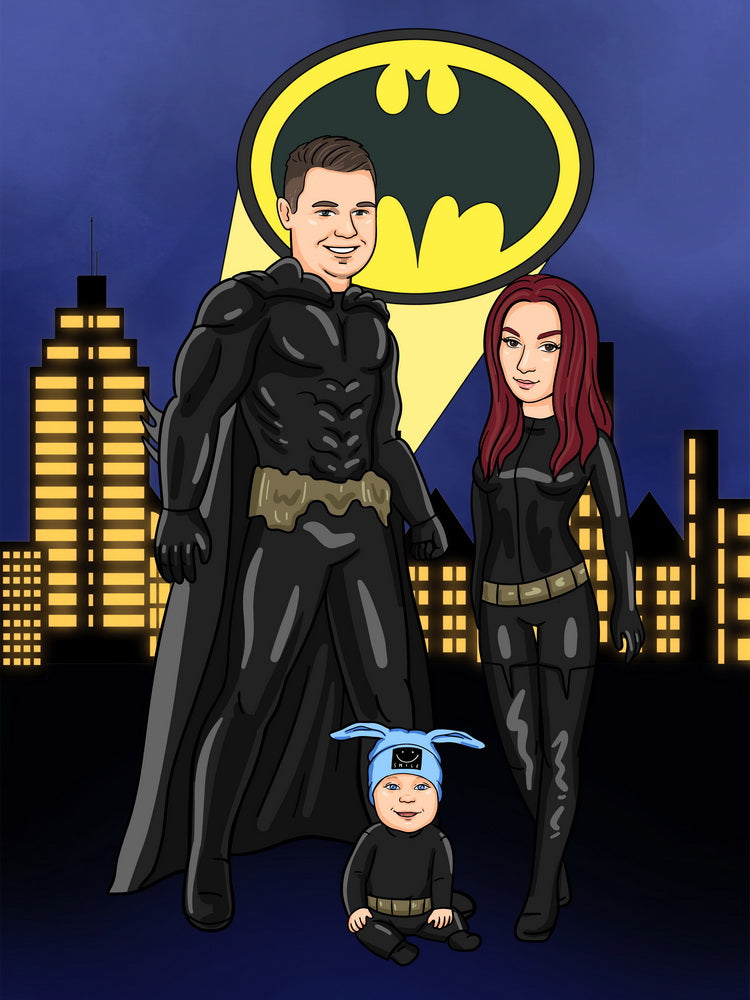 Batman - personalizowany obraz, cartoonizowany portret