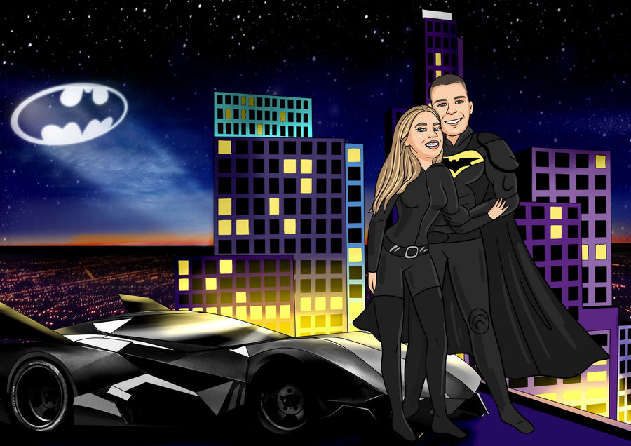 Batman - personalizowany obraz, cartoonizowany portret