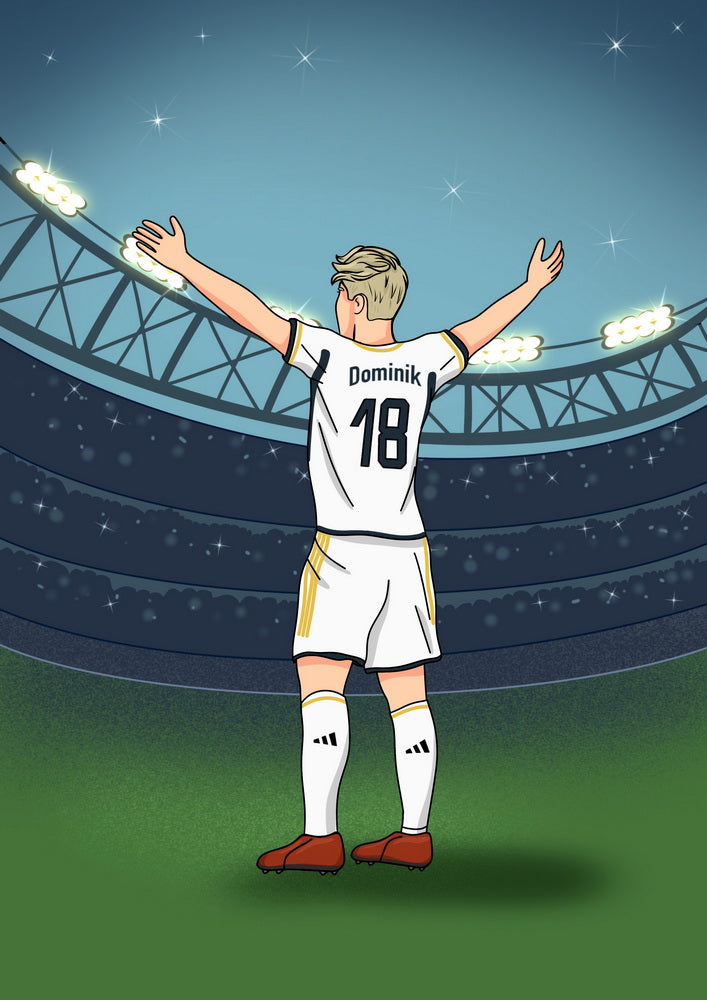 Portret w stylu piłkarskim / sportowym - personalizowany obraz ze zdjęcia - Homy Post