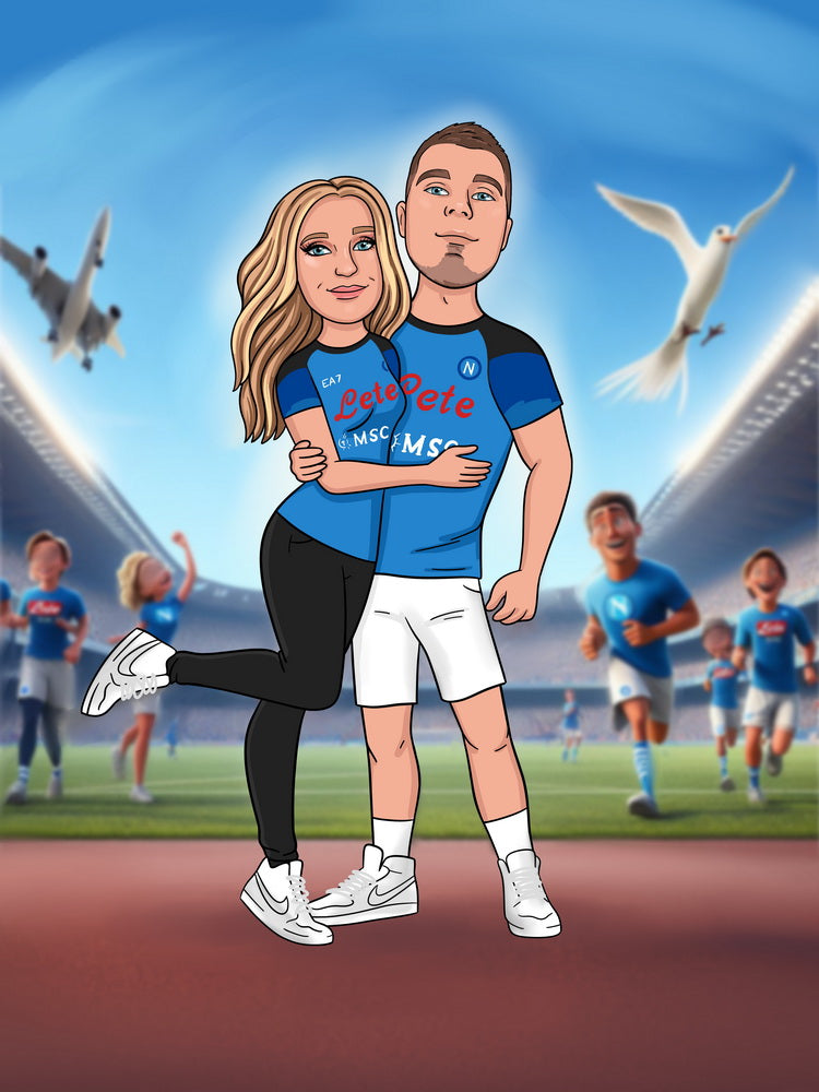 Portret w stylu piłkarskim / sportowym - personalizowany obraz ze zdjęcia - Homy Post
