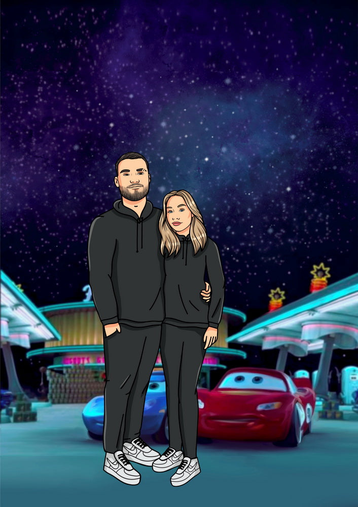 Cars - personalizowany obraz, cartoonizowany portret
