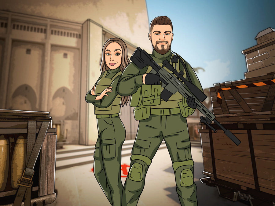 Counter Strike: GO - personalizowany obraz, cartoonizowany portret