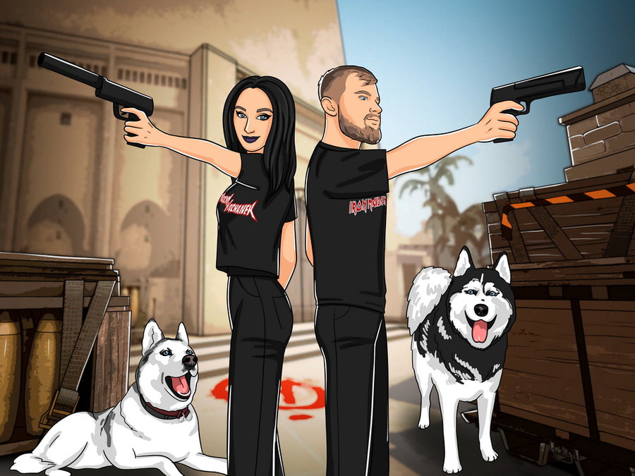 Counter Strike: GO - personalizowany obraz, cartoonizowany portret